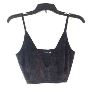 Black velvet crop top